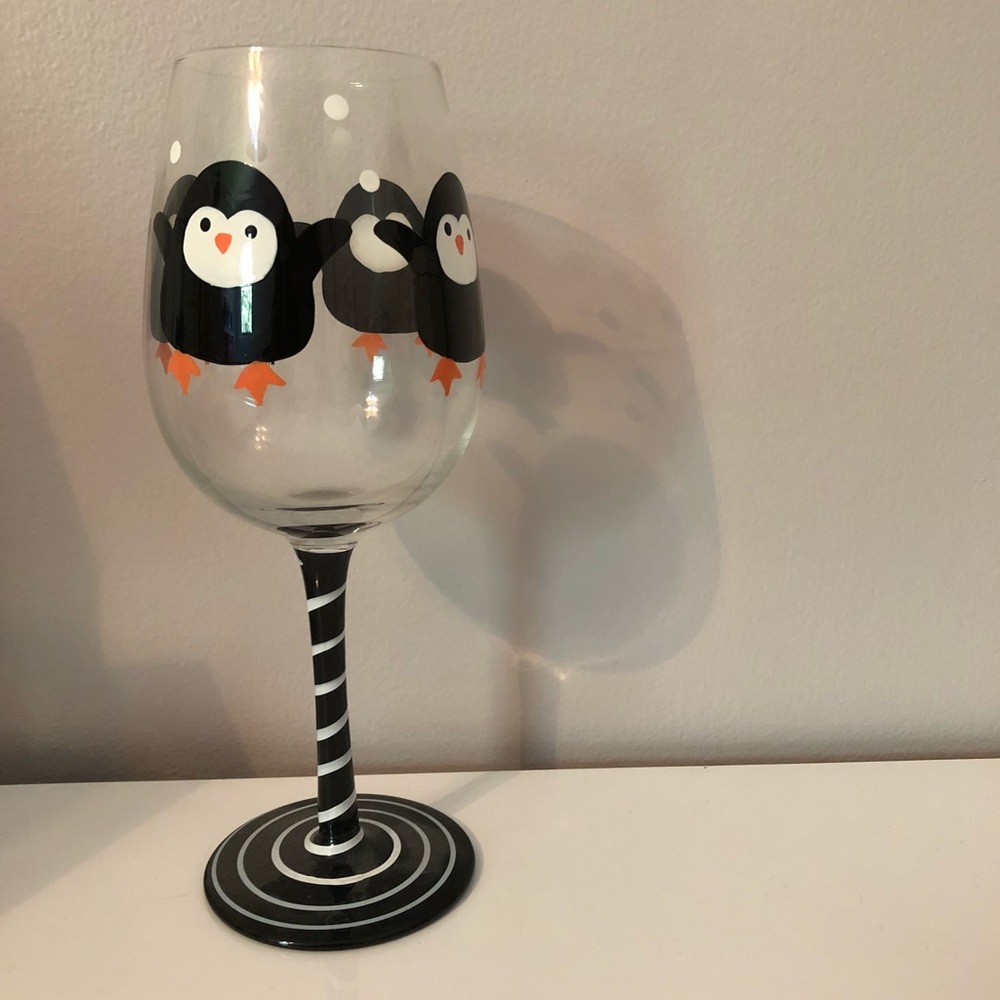 Penguin wine glass